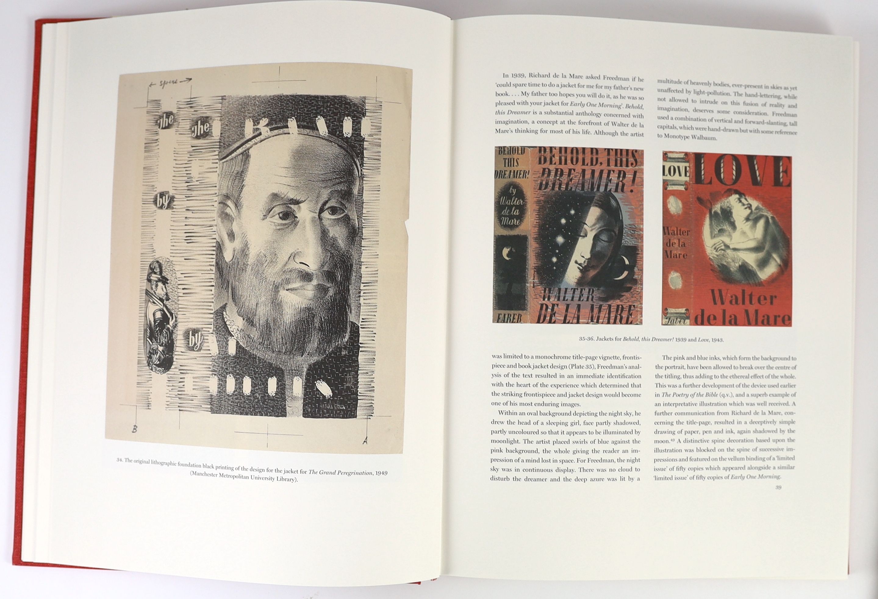 Rogerson, Ian - Barnett Freedman the Graphic Art, one of 240 with a loosely inserted card and one of 99 with printed facsimile for the diaspora of the Barnett Freedman Fan Club, folio, orange cloth, with a DVD in rear po